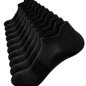 Women's Solid Black Low-Cut Sports Socks, Size M5