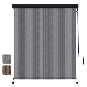 6x6 Aluminum Roller Shade Shell in Light Gray with Wand Control