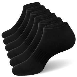 Men's Elastic Cuff Socks with Terry Sole, Solid Black, Single Pair, Size M6