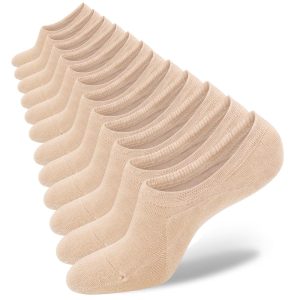 Semi-Invisible C-Shaped Women's Socks (Solid Color, Nude Single, Size M6)