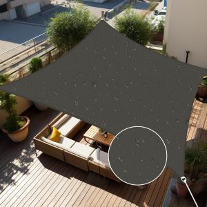 Custom 12'x16' Dark Gray Waterproof Sun Shade Sail