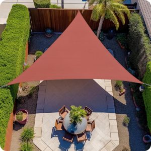 Custom 8'x8'x8' Equilateral Triangle Sun Shade Sail in Bright Red