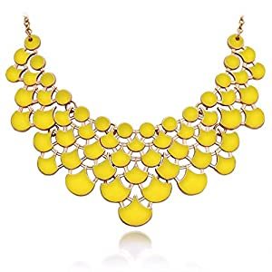 Yellow Gold-Plated Floral Pattern Necklace