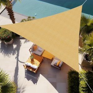 Custom 5' x 8' x 9.4' Right-Angle Sand-Colored Sun Shade Sail