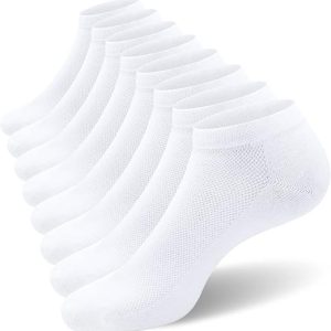 Men's Elastic Cuff Socks with Terry Sole, Solid White, Size L6