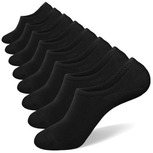 029 Semi-Mesh Men's Socks, Black Base with Black Mesh, Size 8