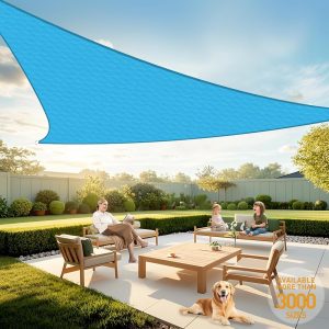 12' x 12' x 17' Turquoise Mixed Color Sun Shade Sail, 160g, Seamless, Standard Configuration