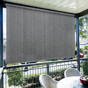 5x8 Roller Shade in Light Gray with Rod Control
