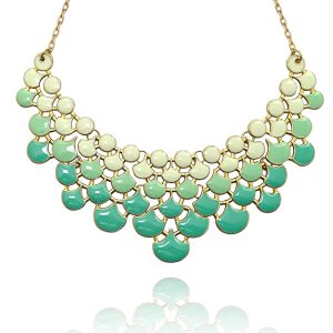 Multi-color Gold-Plated Necklace (Gradient Lake Blue)