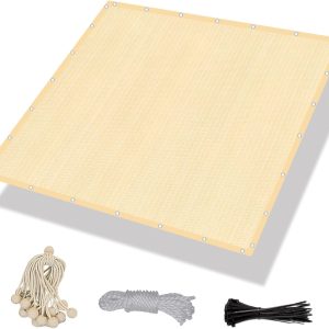 3' x 6' Wheat-Colored Garden Net, 160g, Seamless, Standard Configuration