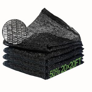 10' x 20' Black Agricultural Garden Net - 50% Light Transmission