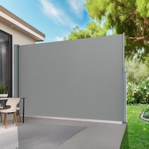 1.8m x 3m Light Gray Polyester Fabric Iron Shell Retractable Fence