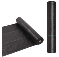 Black Weed Barrier Fabric, 8x100 FT, 70 GSM, 70% Recycled Material, Yellow Thread