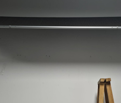 8×8 Aluminum Frame Roller Shade in Light Gray with Joystick Control