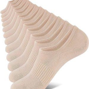 Women's Elastic B-Style Socks (Solid Color, Nude, Single Pair, Size M6)
