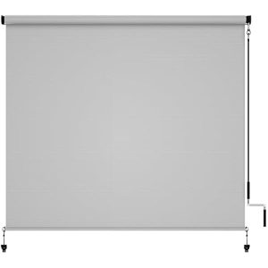 8x8 Sunscreen Fabric Roller Shade, 506 Light Gray, with Wand Control