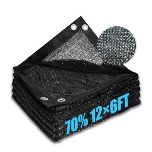 12' x 6' Black Agricultural Garden Net - 70% Light Transmission