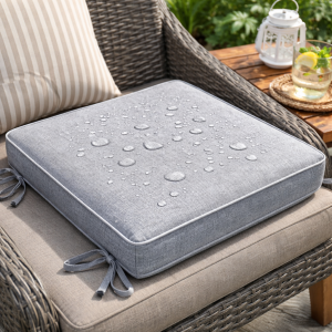 Outdoor Waterproof Seat Cushion, 18.5" x 16" x 3", Dark Gray, 2-Pack