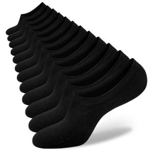 Semi-Invisible C-Shaped Women's Socks (Solid Color, Black Single, Size 6)