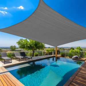 12' x 16' Dark Gray Shade Sail, 160 GSM, Seamless, Standard Configuration