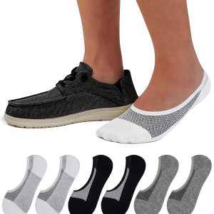 Elastic Cuff Men's Socks (Assorted Colors: 3 White, 3 Black, 2 Gray, Size L8)